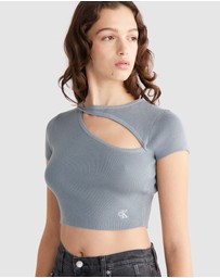 Calvin Klein Jeans - Organic Cotton Cut Out Top