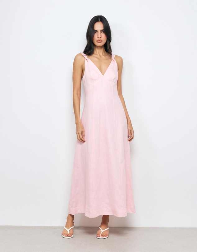 AERE - Helina Linen Midi Dress