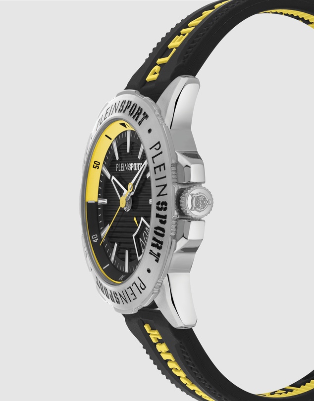 Plein Sport - Plein Rampage 44mm Black dial and Black Yellow Silicone strap