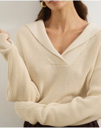 Atmos&Here - Natalie Oversized V-Neck Knit Jumper