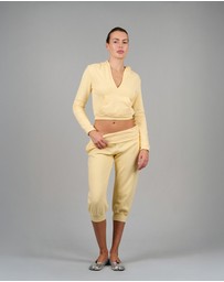 Love and Nostalgia - ‘Weekender’ Capri Track Pant - Lemon Yellow