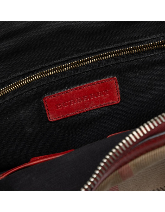 Pre-Loved by Azura Reborn - Pre-Loved Small Leather Trimmed House Check Canvas Bridle Orchard Satchel