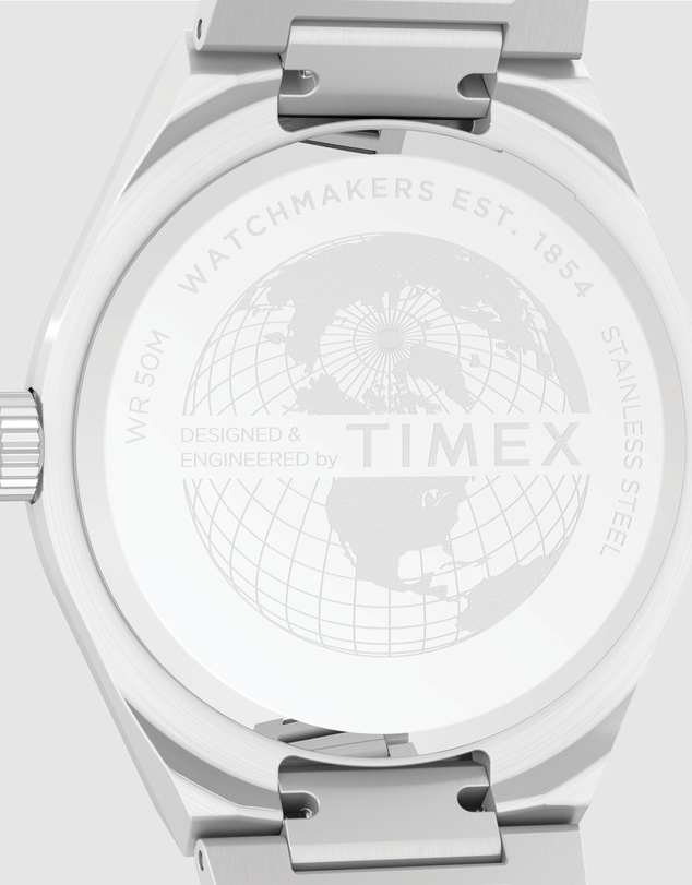 TIMEX - Q Timex® Continental Day and Date 39mm Stainless Steel Bracelet Watch