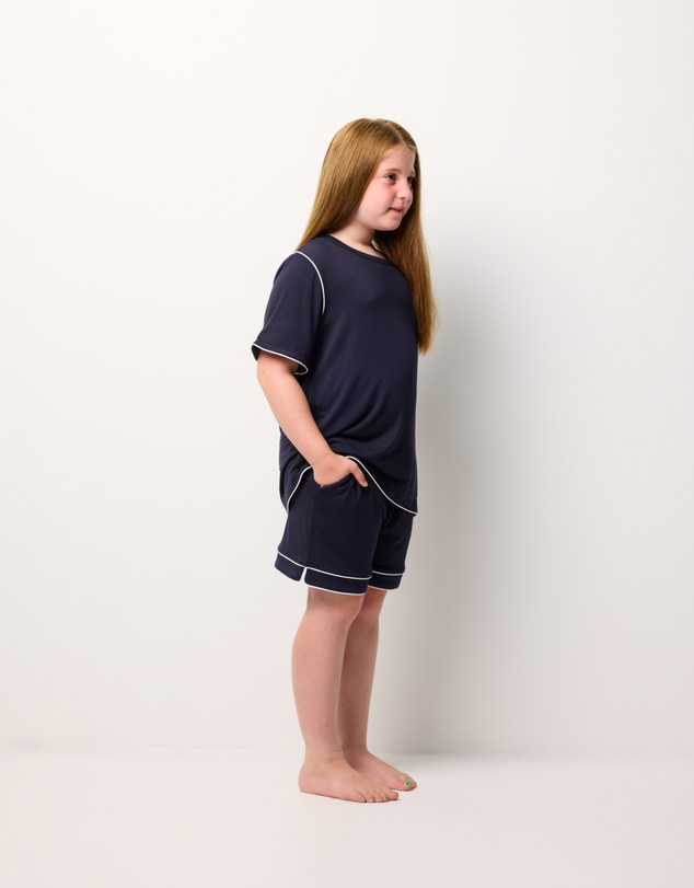 Wanderluxe Sleepwear - Jones TENCEL™ Modal Boxer shorts & Navy Tee Set (Boys)