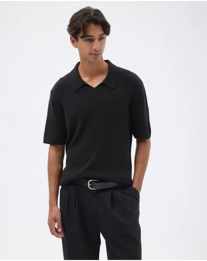 AERE - Organic Cotton Knit Boucle Polo