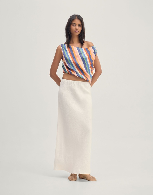 Oxford - Kacie Linen Bias Skirt