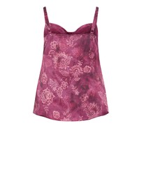 City Chic - Satin Cowl Lace Print Cami