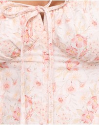 Petal & Pup - Wisteria Midi Dress - Peach Ditsy Floral