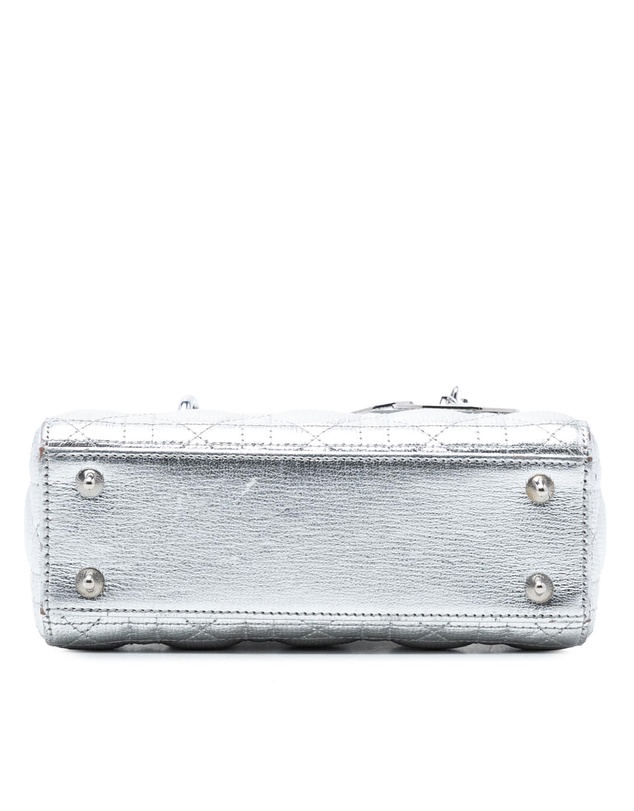 Pre-Loved by Azura Reborn - Pre-Loved Small Metallic Grained Calfskin Cannage My ABCDior Lady Dior
