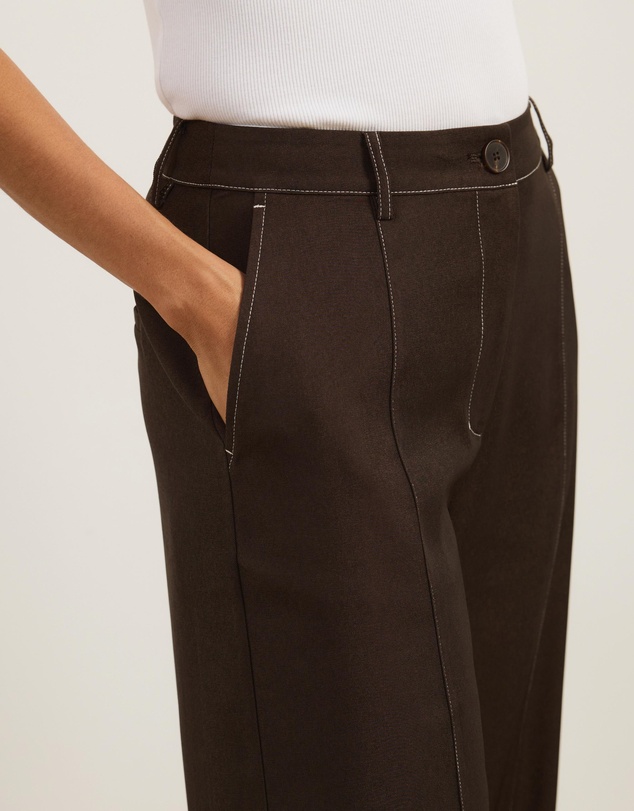 Atmos&Here - Mia Contrast Stitch Tailored Pants