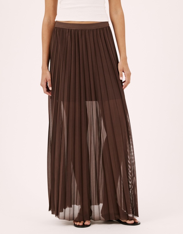 Atmos&Here - Bella Pleated Mesh Maxi Skirt