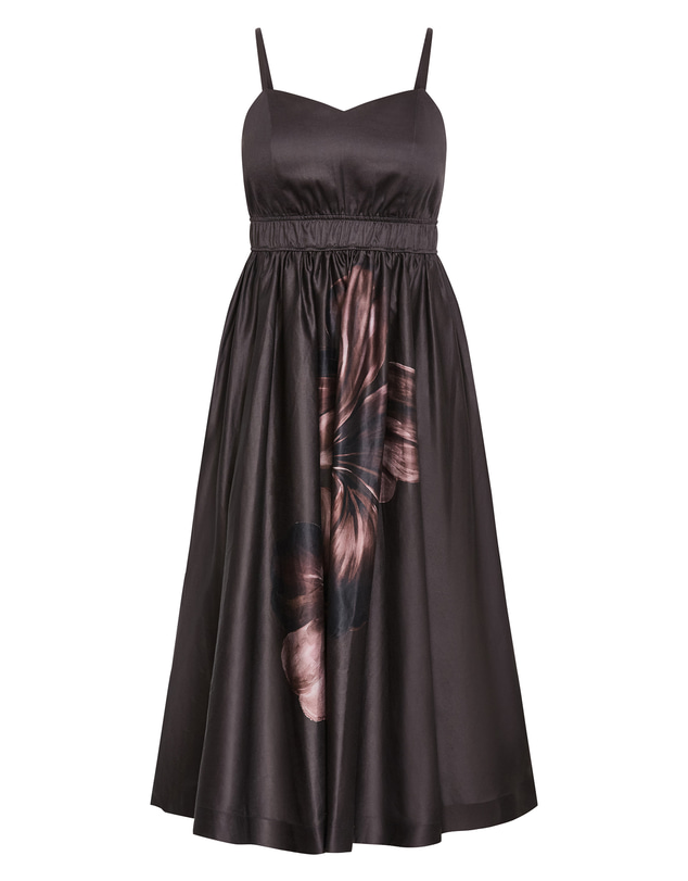 City Chic - Plus size Avana Statement Print Cotton Maxi Dress - chocolate