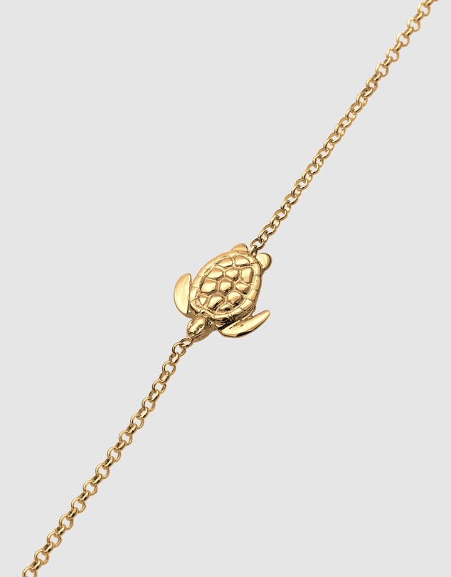 Elli Jewelry - Anklet Turtle 925 Sterling Silver Gold-Plated