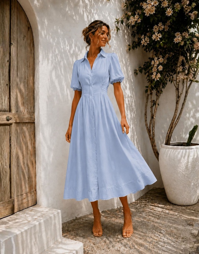 Esther & Co - Neriessa Dress - Blue Breeze