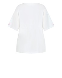 City Chic - Plus size Pony Club Tee - white