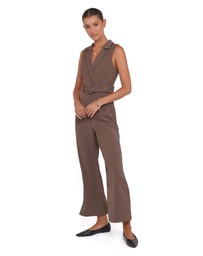 Petal & Pup - Sienna Belted Jumpsuit - Khaki Brown