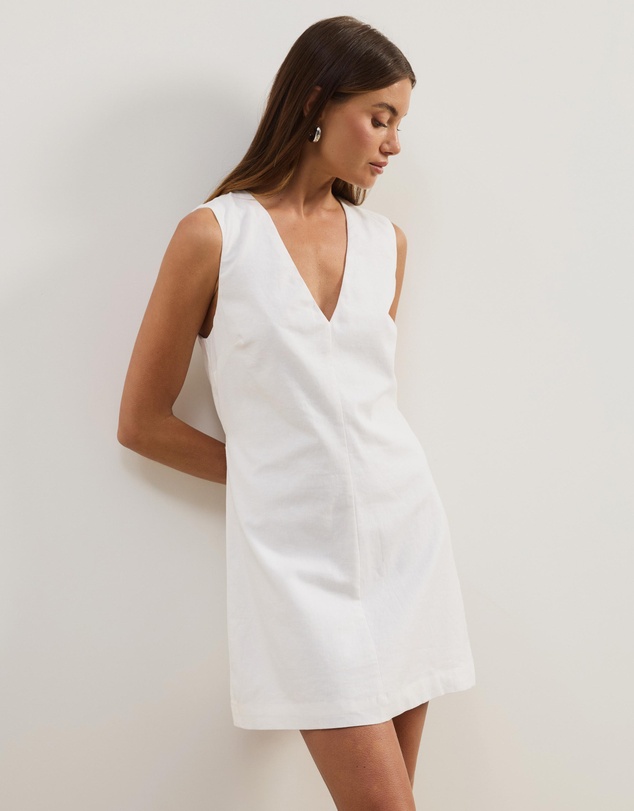 Atmos&Here - Luce Linen Blend Sleeveless Mini Dress