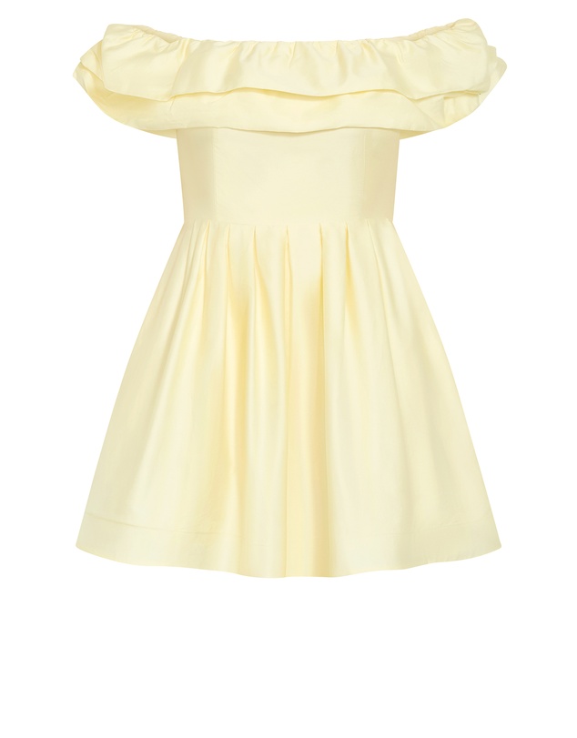 City Chic - Mayah Mini Dress - Lemon