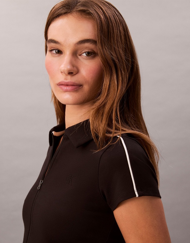 Calvin Klein Jeans - Tech Knit Cropped Polo Shirt