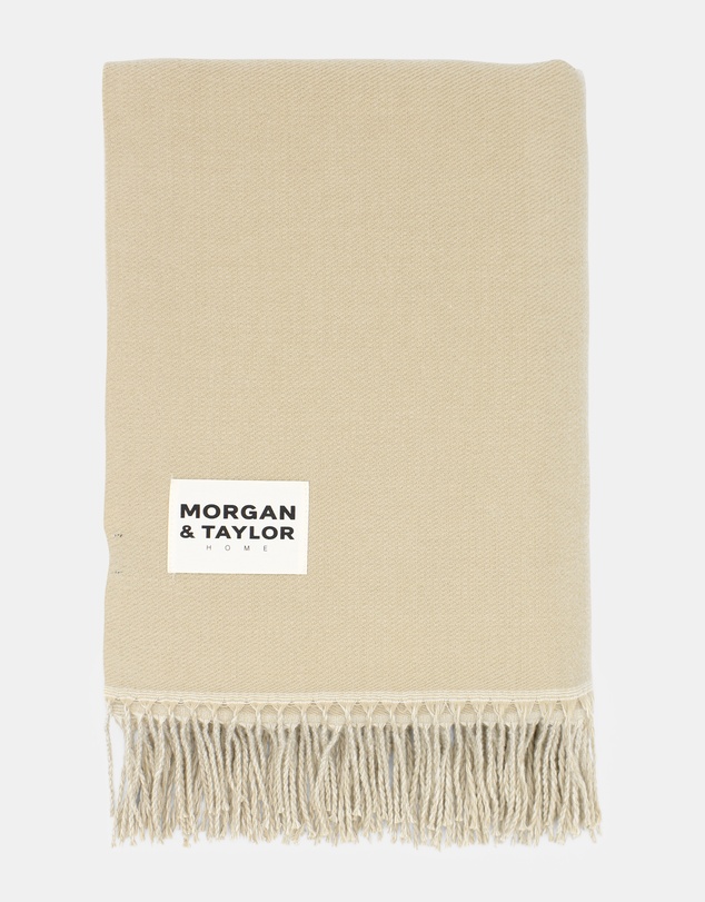 Morgan & Taylor - Abstract Artist Throw Blanket in Beige