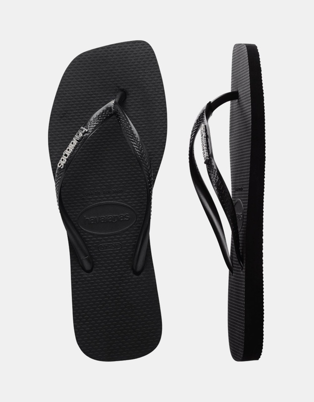 Havaianas - Slim Square Logo Metallic Flip Flops - Women's