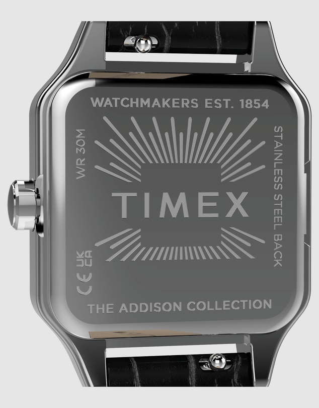 TIMEX - Addison 23mm Black Leather Strap Watch