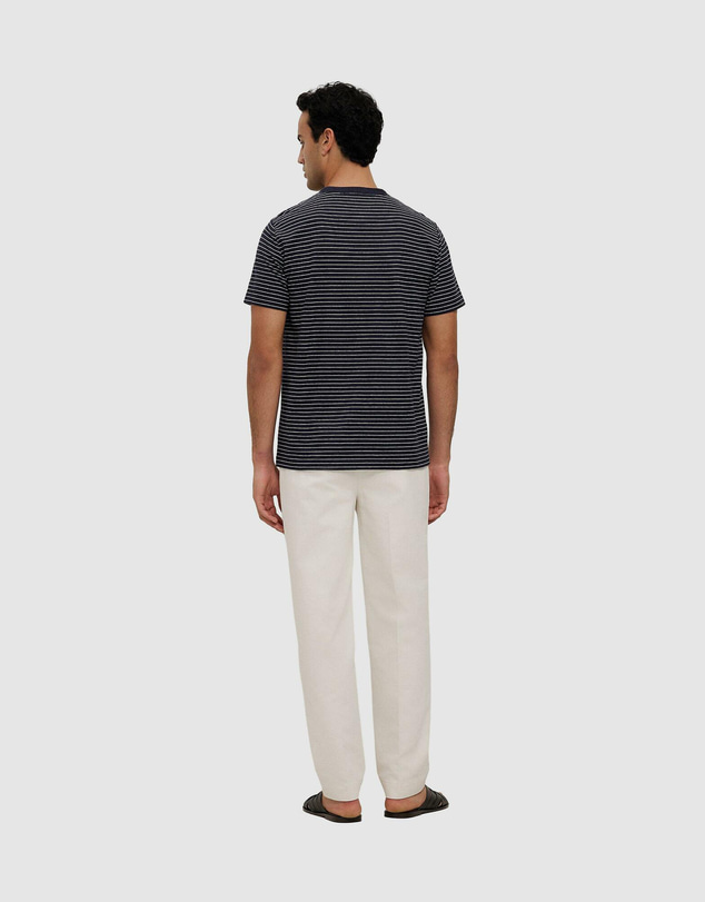 Trenery - Linen Cotton Jersey Stripe T-shirt
