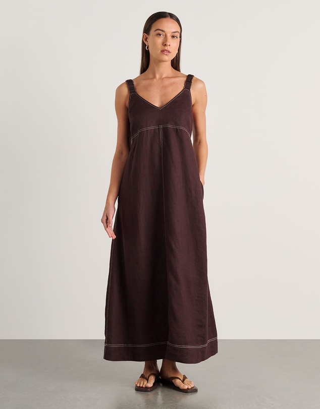 Jag - Sara Linen Midi Dress