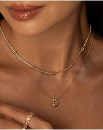 Wanderlust + Co - Pave 14K Gold Vermeil Petite Tennis Necklace