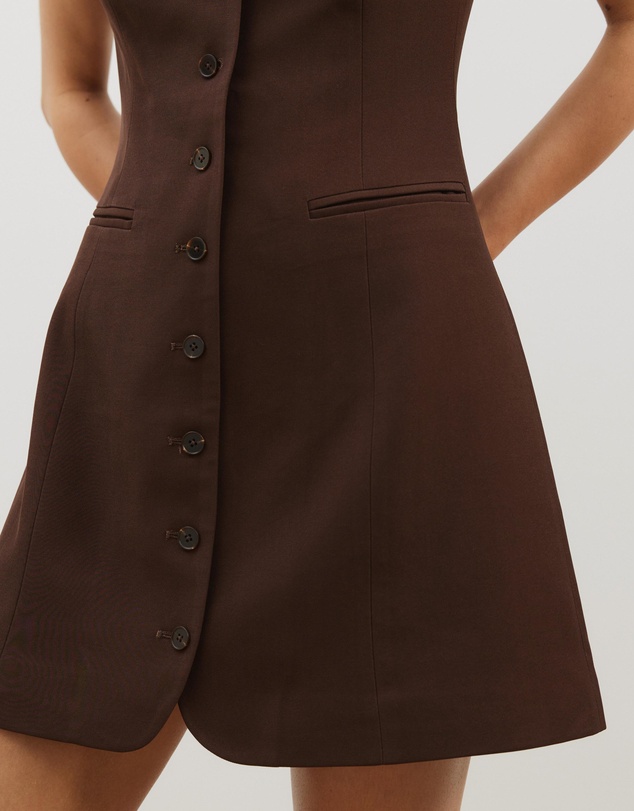 Atmos&Here - Cap Sleeve Button-Down Mini Dress