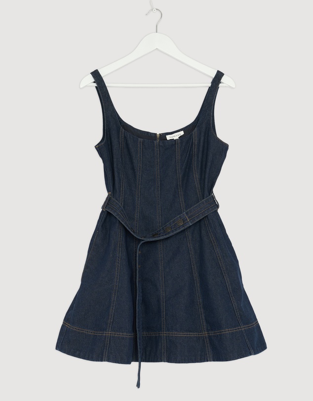 Revibe - Repaired Shona Joy Rita Belted Mini Dress - AU 12