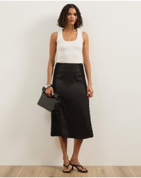 Atmos&Here - Mirelda Satin Lace Midi Skirt