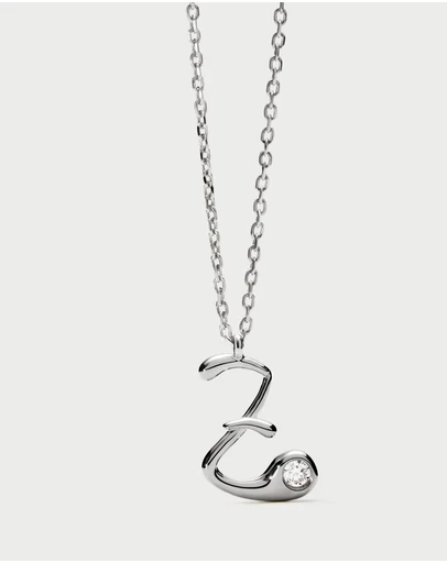 PDPAOLA - Initial 2026 Z Silver Pendant Necklace