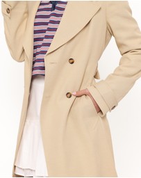 Petal & Pup - Angelique Linen Trench Coat - Oat Linen