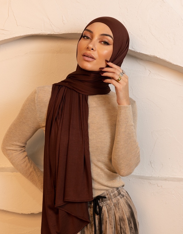 Mod Squad - Luxe Jersey Hijab- Chocolate