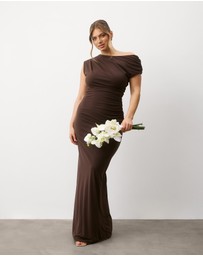 Six Stories - Asymmetric Neck Stretch Sculpt Bridesmaid Dress