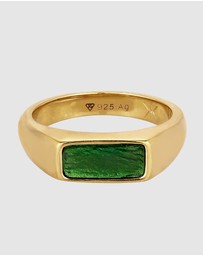 Kuzzoi - ICONIC EXCLUSIVE - Enamel Signet Ring in Gold-Plated 925 Sterling Silver