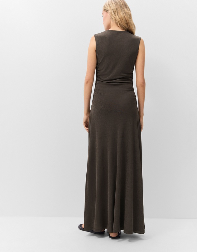 UNISON - Ruched Mesh Maxi Dress