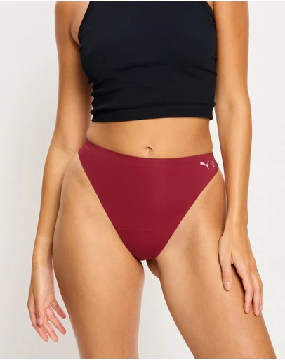 Modibodi - Puma X Modibodi Seamfree Active Hi Waist Period Thong Light Absorbency