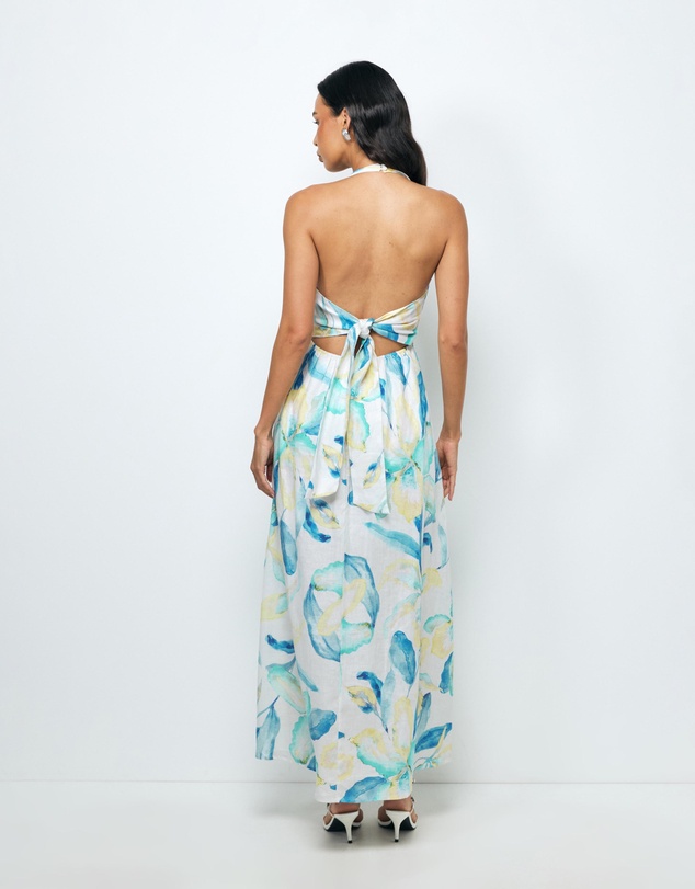 AERE - Kira Linen Halter Midi Dress