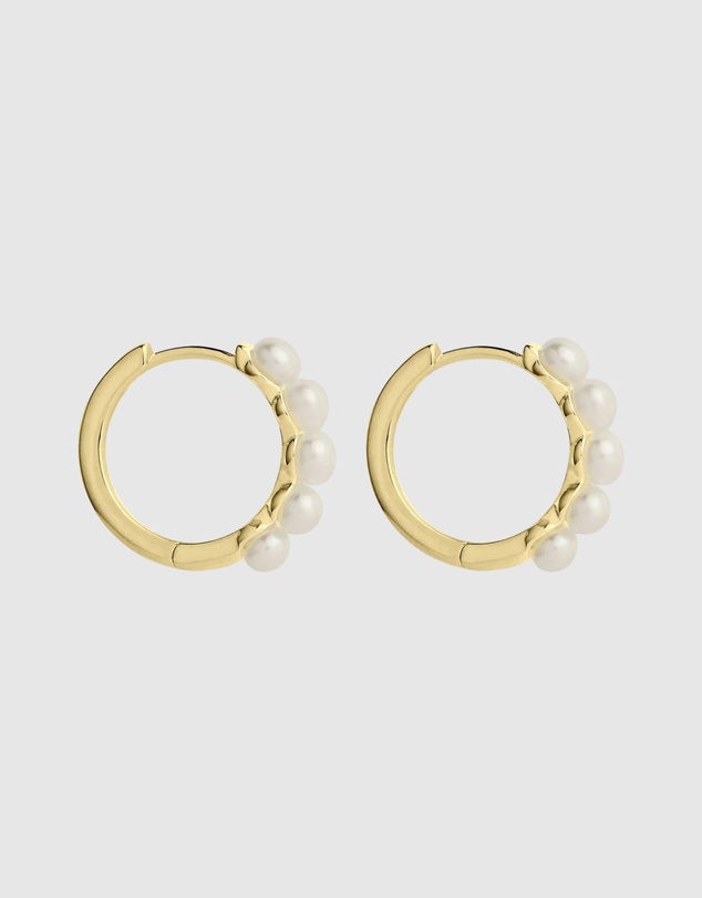 Najo - Mermaid Yellow Gold Pearl Earring