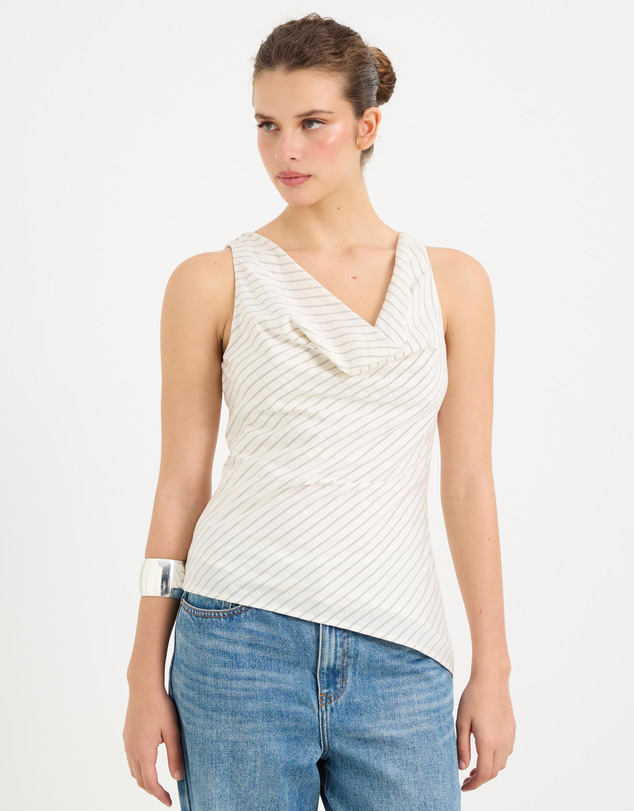 Calli - Frankie Stripe Cowl Neck Top