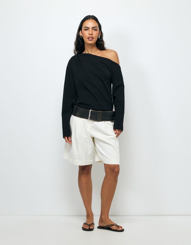 AERE - Caia Off Shoulder Long Sleeve T-Shirt