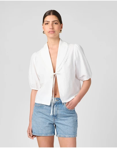 MVN - Collared Tie Up Top