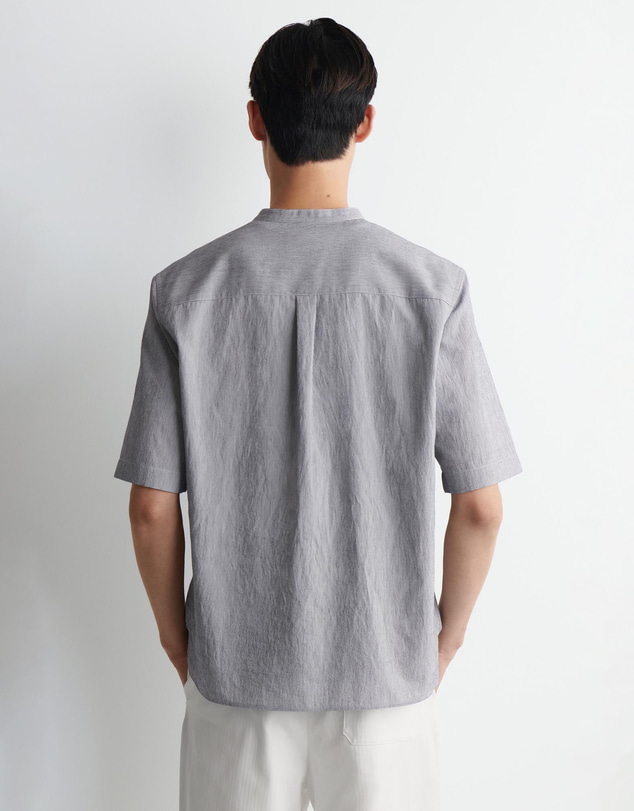 COS - Relaxed-Fit Seersucker Grandad-Collar Shirt