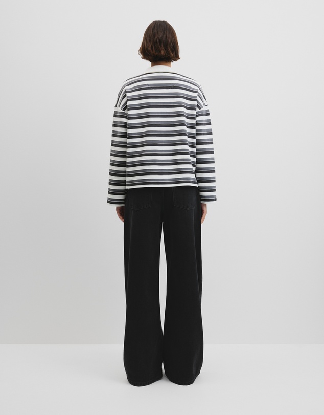 Country Road - Australian Grown Cotton Stripe Texture Rugby Sweat
