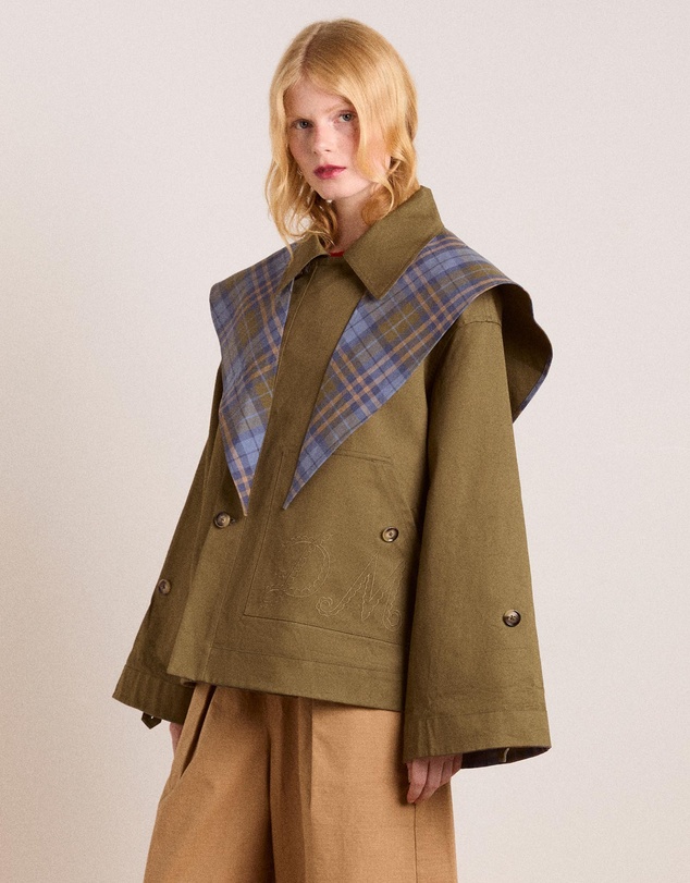 Damson Madder - Jerry Crop Trench Coat