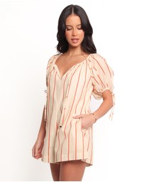 Petal & Pup - Carina Striped Playsuit - Red Stripe