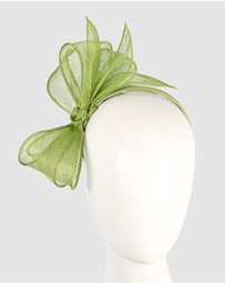 Max Alexander - Green Sinamay Bow Fascinator