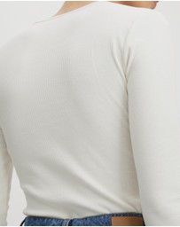 AERE - Jye Scoop Neck Long Sleeve T-Shirt
